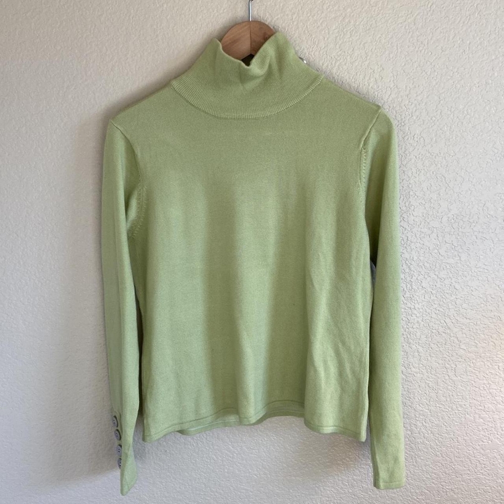 Women's Green Turtleneck Sweater